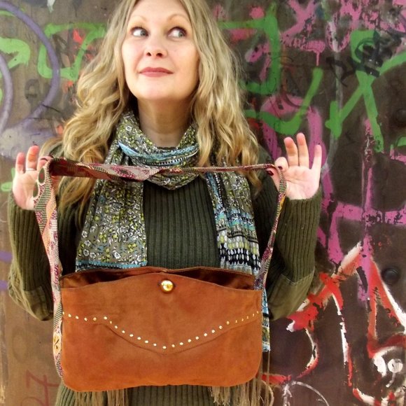Refashioned Boho Vintage Upcycled Bag - Picture 1 of 6